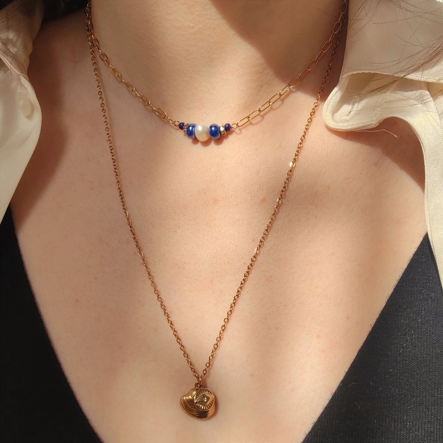 Collier Aurore bleue